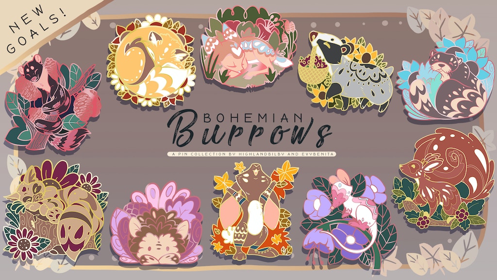 Bohemian Burrows: An Enamel Pin Set