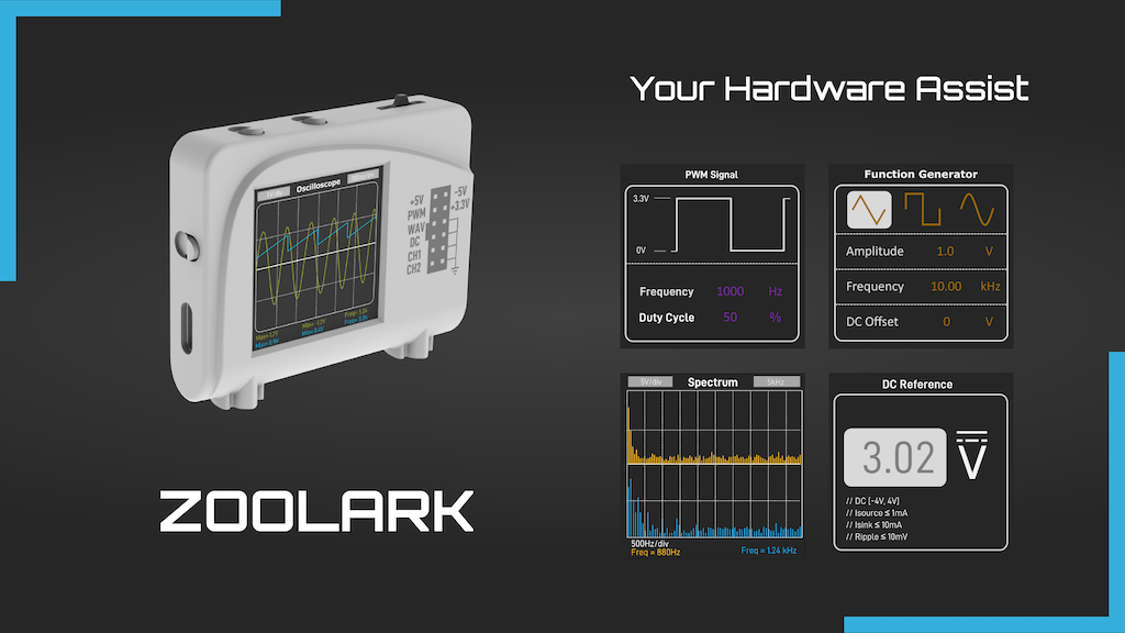 Zoolark | Integrating Oscilloscope and Function generator