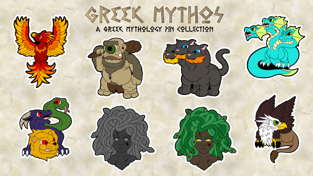 Greek Mythos: A Greek Mythological Creature Pin Collection