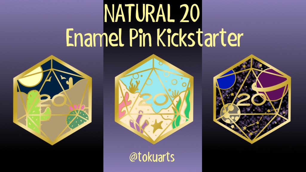 Natural D20 Enamel Pins