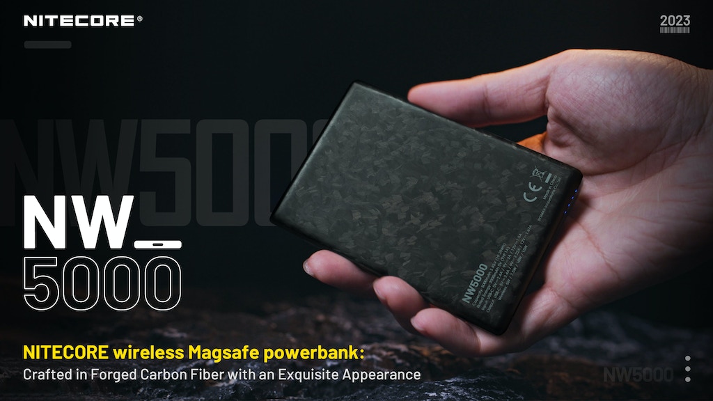 NITECORE Crafted in Forged Carbon Fiber Wireless Power Bank