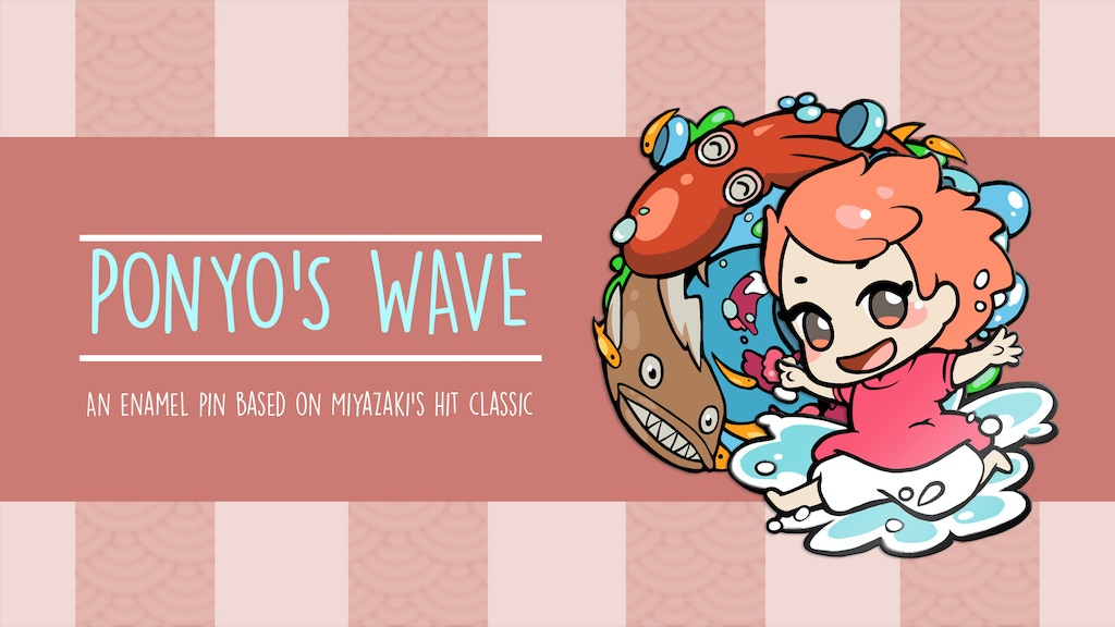 ❀Let's make 100 of Ponyo's Wave Spinner Enamel Pin ❀