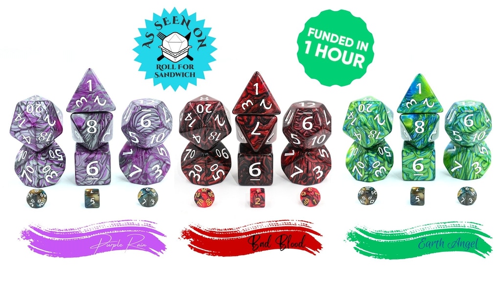 Jumbo 55mm Polyhedral Dice DnD/TTRPG Acrylic 7 Piece Set