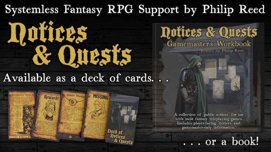 Notices & Quests, Systemless Fantasy RPG Support