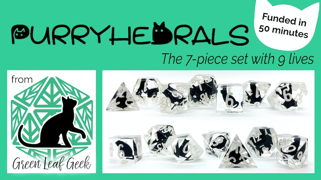 Purryhedrals - Kitty Cat Polyhedral Dice