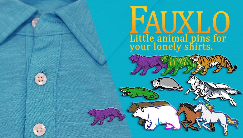 Fauxlo: little animal pins for your lonely shirts