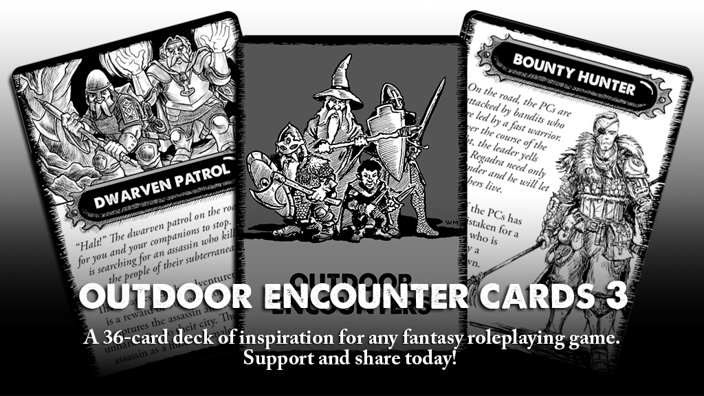 Outdoor Encounter Cards 3 - For use with many tabletop RPGs.