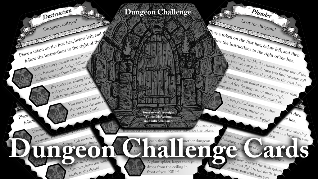 Dungeon Challenge Cards - For use with many tabletop RPGs.