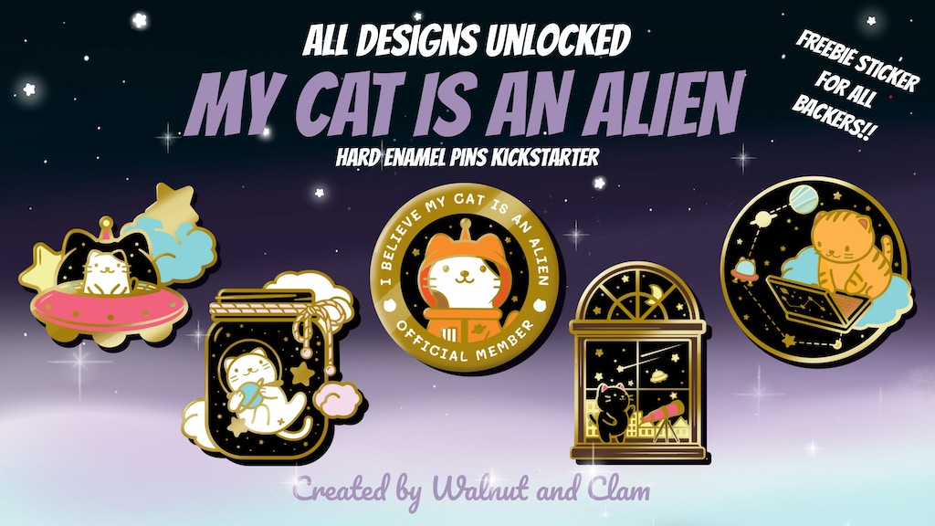 My Cat Is An Alien Enamel Pins