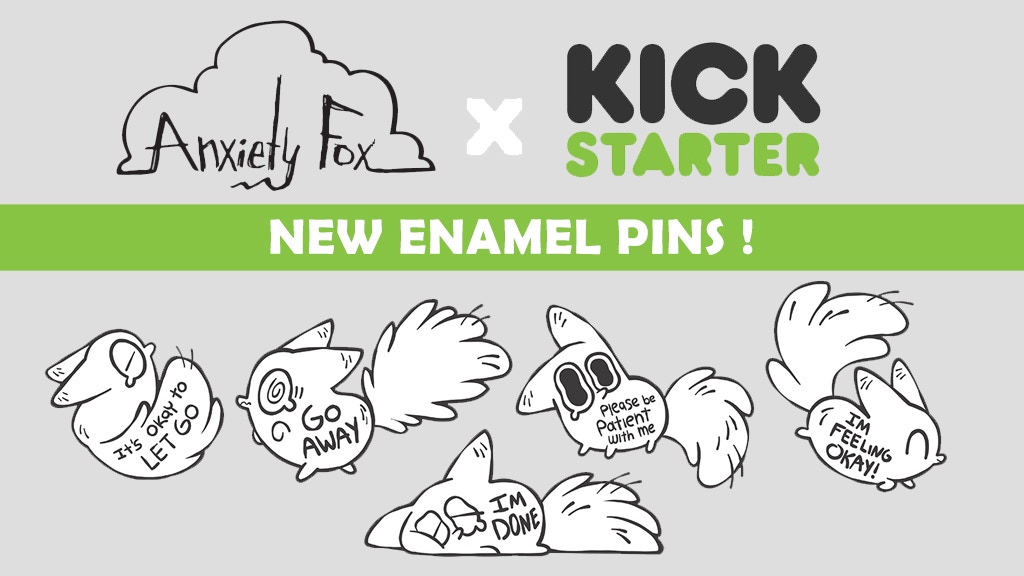 Anxiety Fox Enamel Pins!