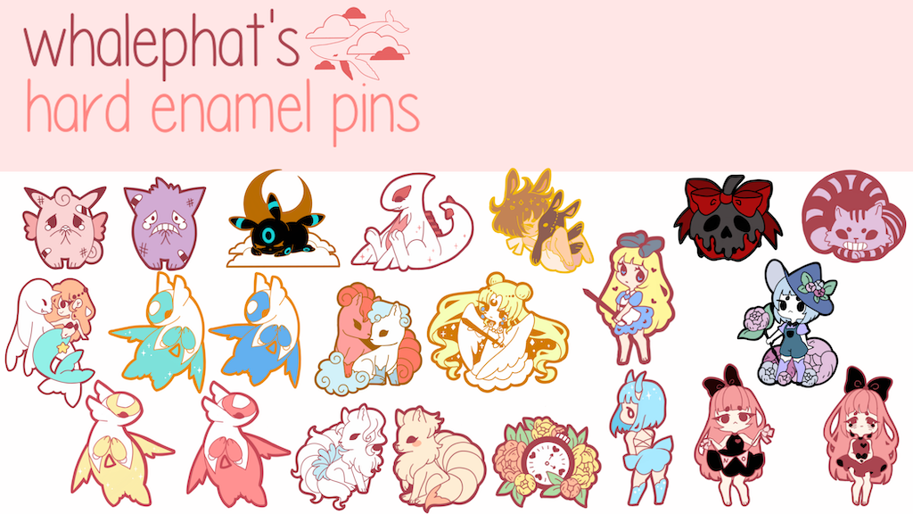 Whalephat's Hard Enamel Pin Collection