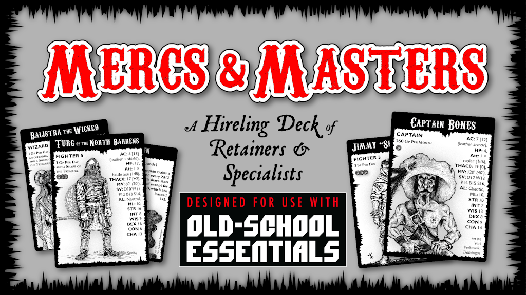 Mercs and Masters- A Hireling Deck for Old School Essentials