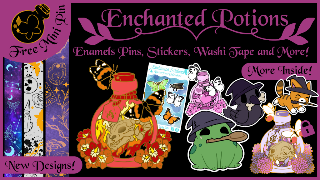 Enchanted Potions - Enamel Pins, Washi Tape and More!