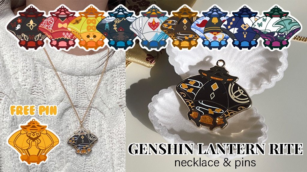 Genshin Impact: Lantern Rite Necklaces & Enamel Pins