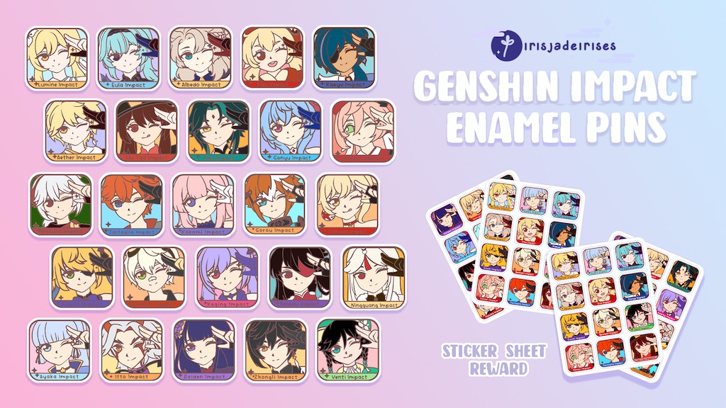 genshin impact app icon - enamel pins