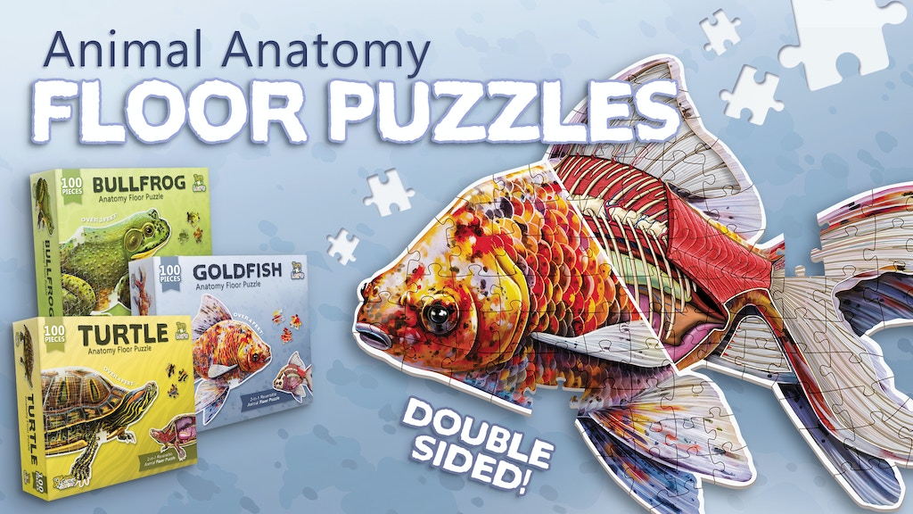 Turn N Learn Animal Puzzles: Goldfish, Bullfrog, Turtle