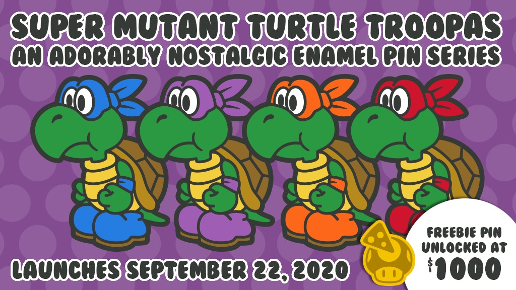 Super Mutant Turtle Troopas Enamel Pins