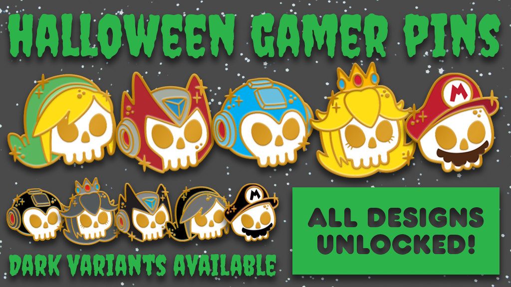 Spooky Halloween Gamer Pins