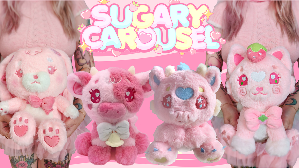 Parfait, Pawberry and Cake plushies