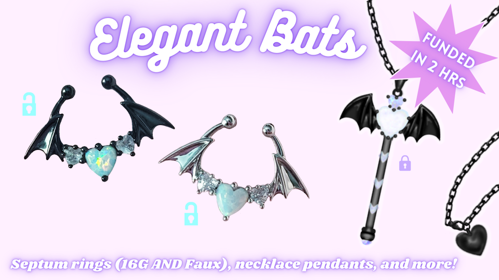 Elegant Bats - Gothic Alternative Fashion Plated Jewelry