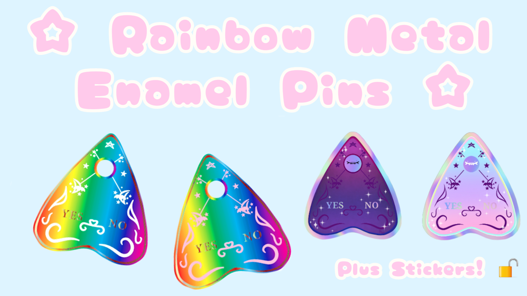 Rainbow Metal Planchette Enamel Pins + More