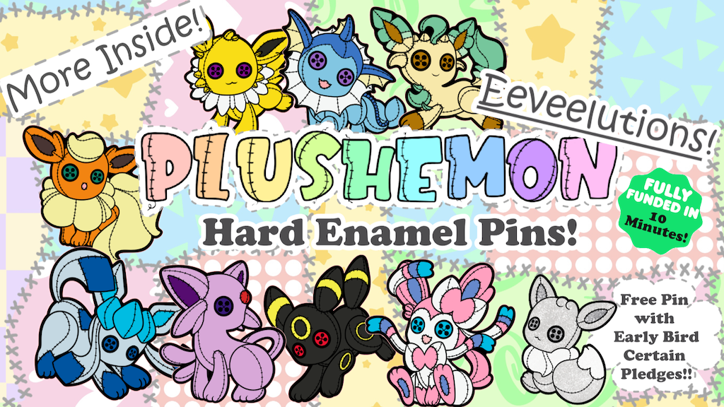 Plushemon Eeveelution Hard Enamel Pins