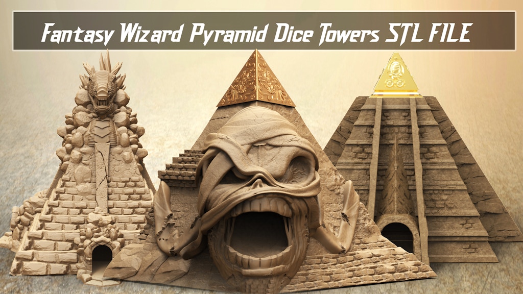Fantasy Wizard Pyramid Dice Tower - STL File