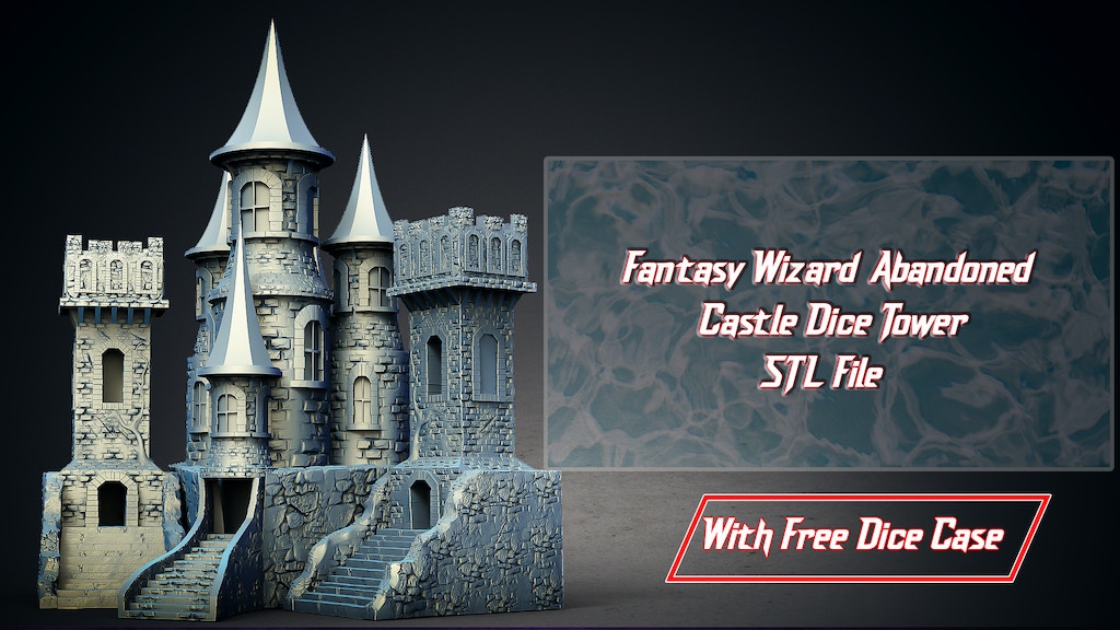 Fantasy Wizard Abandoned Castle Dice Tower - STL File