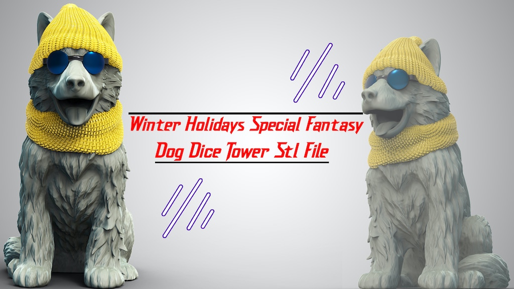 Winter Holidays Special - Fantasy Dog Dice Tower - STL File