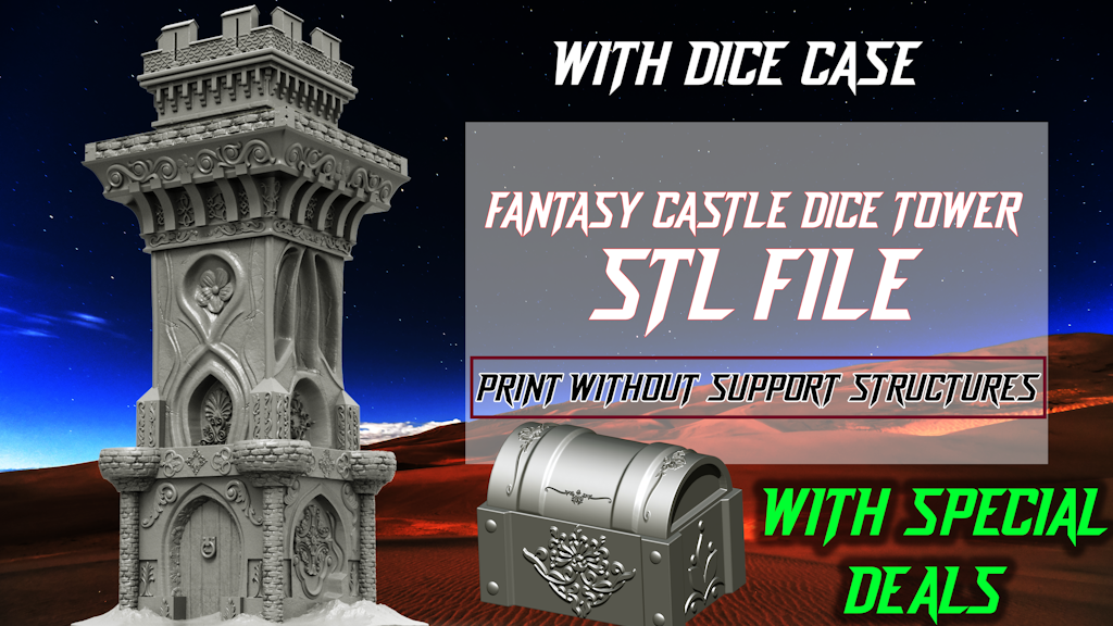 Fantasy Desert Castle Dice Tower - STL File