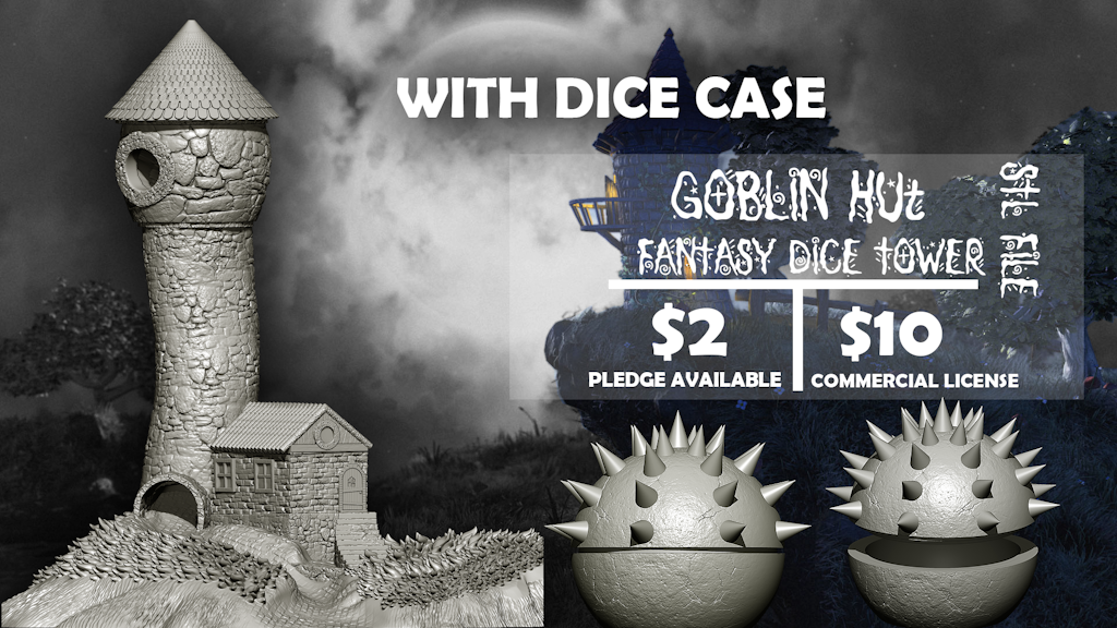 Goblin Hut Fantasy Dice Tower STL File