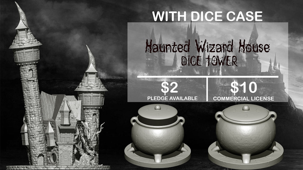 Haunted Wizard House - Fantasy Dice Tower STL File