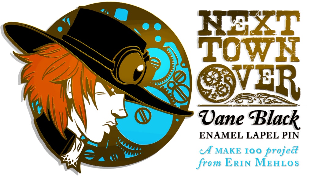 Next Town Over Vane Black Enamel Lapel Pin