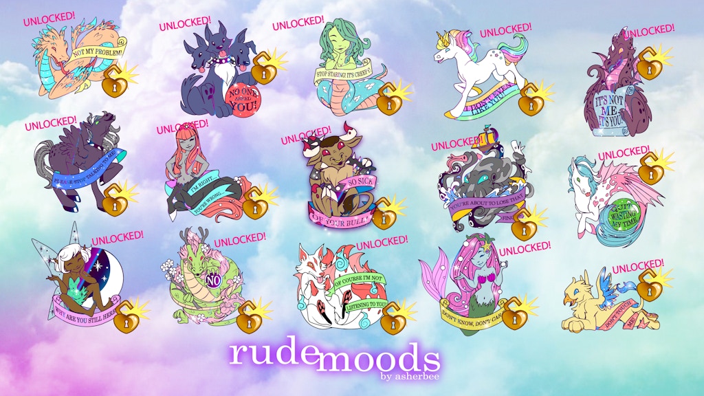 Rude Moods: An Enamel Pin Collection of Mythical Beasts