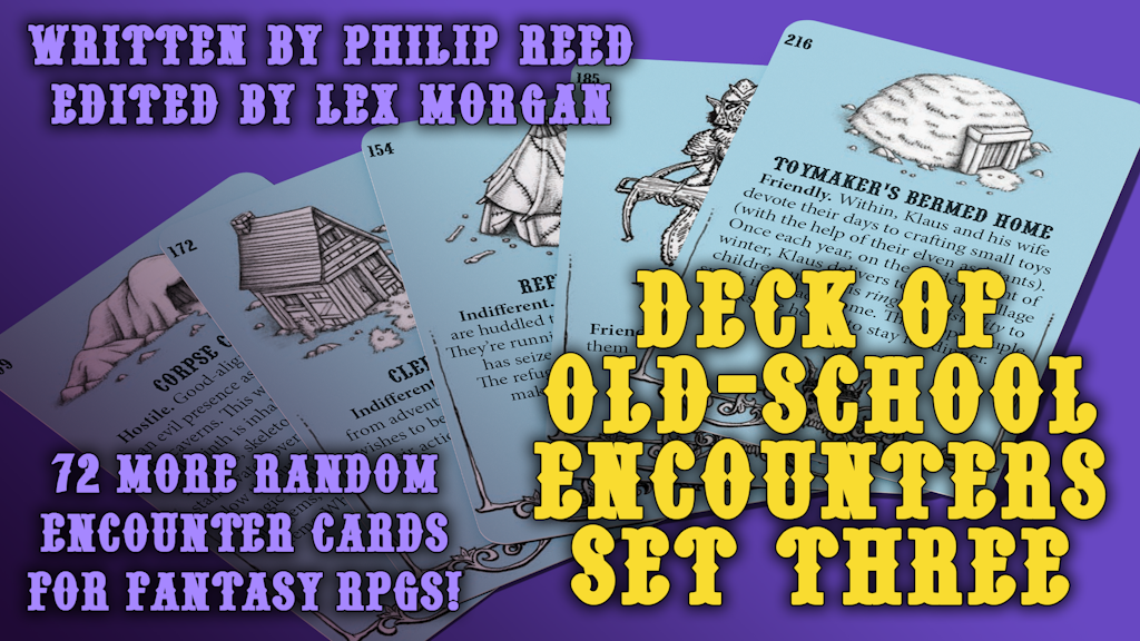 Deck of Old-School Encounters Set Three, OSR RPG Cards