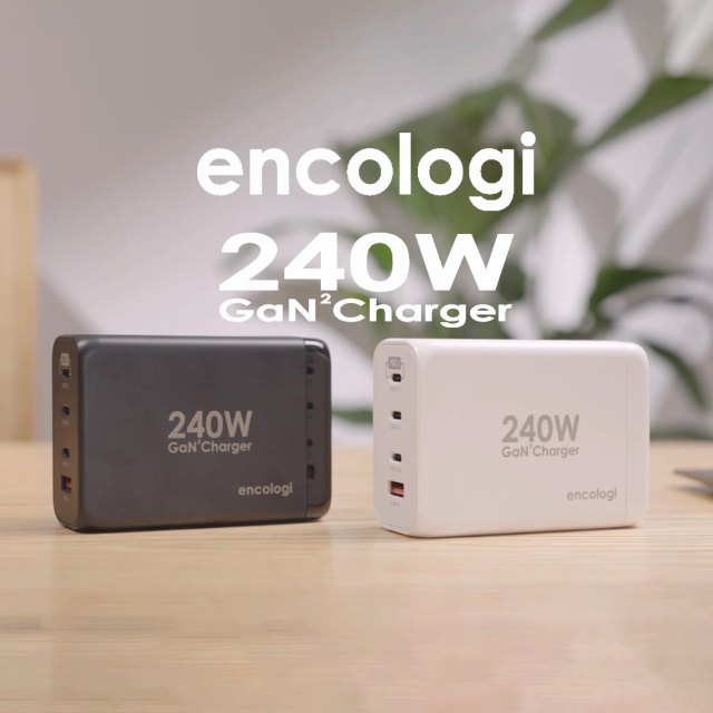 ENCO240: Portable  240W 3USB-C&1USBA GaN Charger