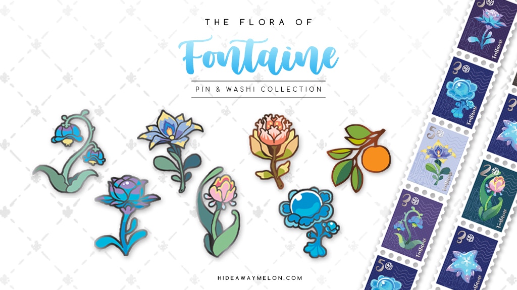 Flora of Fontaine - Enamel Pins and Washi Collection