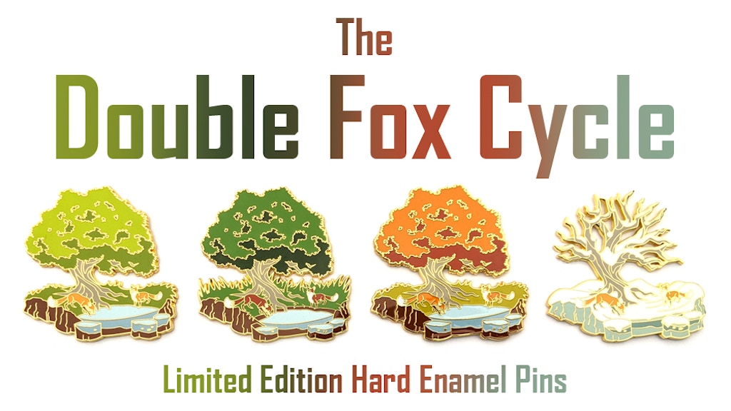 The Double Fox Cycle - Limited Edition Hard Enamel Pins