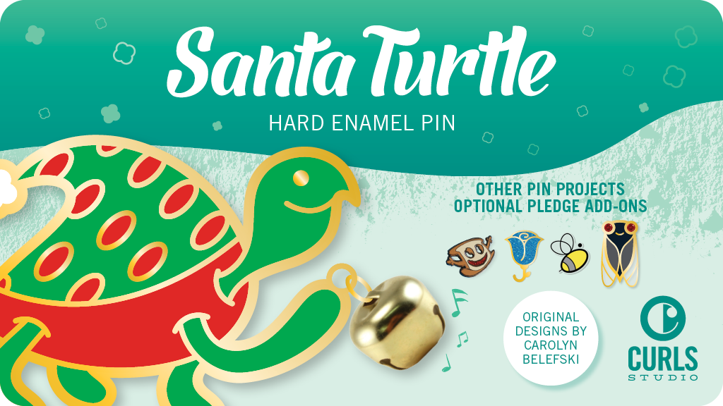 Santa Turtle Enamel Pin