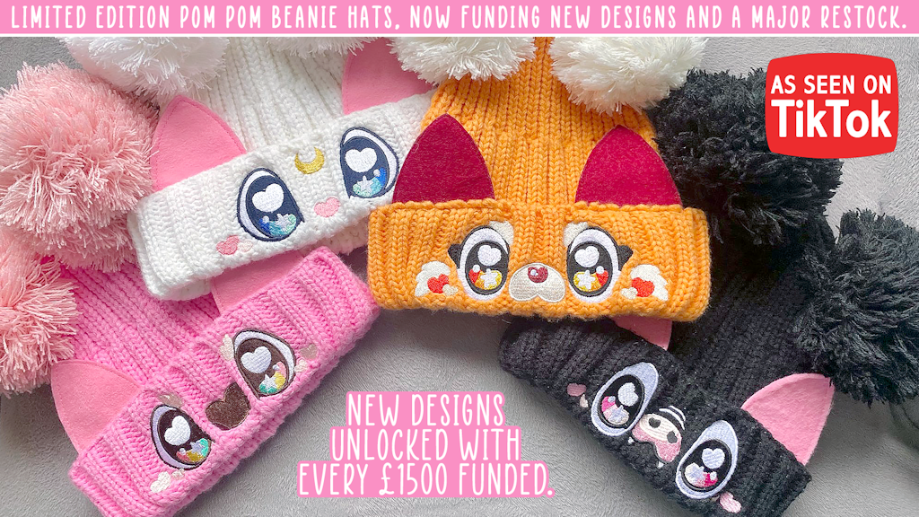 Red Panda and Bat Limited Edition Beanie Hats