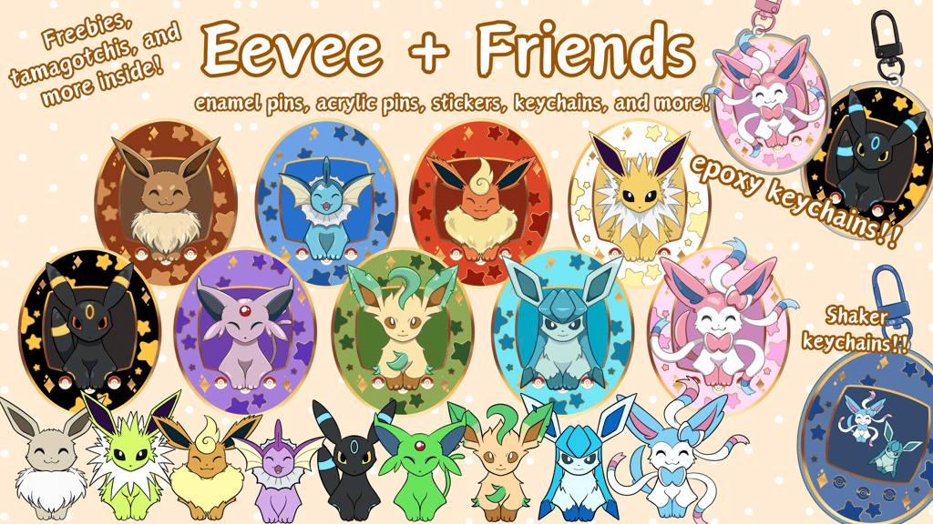 Eevee + Friends! | Enamel Pin Collection