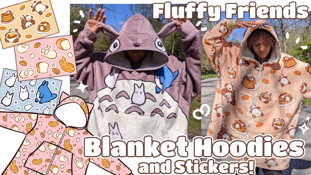 Kawaii Fluffy Friends Blanket Hoodies