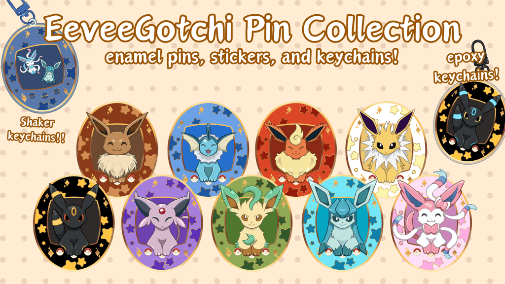 EeveeGotchi | Pokemon Tamagotchi Enamel Pin Collection