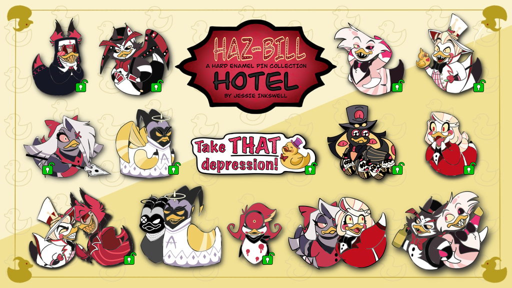 Hazbin Hotel, The Devilish Duck Enamel Pin Collection