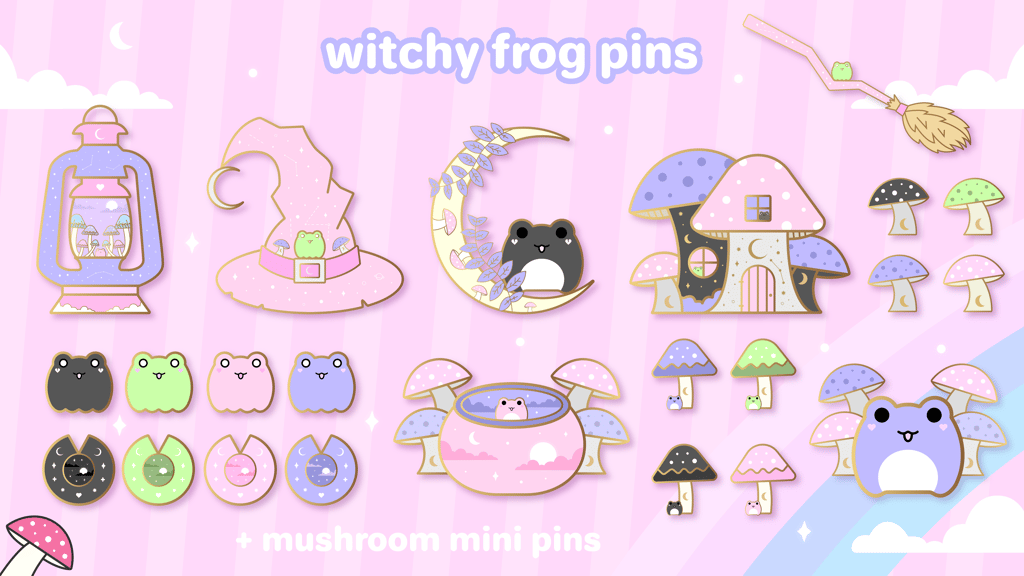 Witchy Froggy Enamel Pins