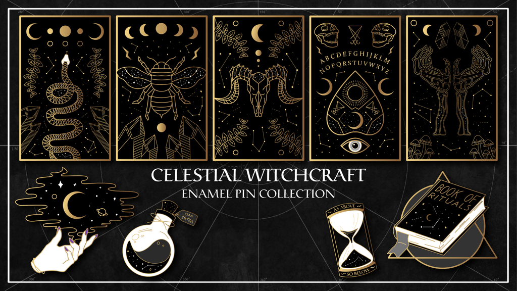 Celestial Witchcraft Enamel Pin Collection