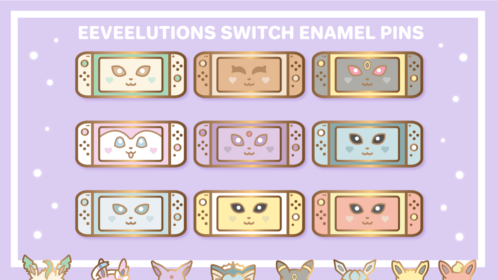 Eeveelutions Switch Enamel Pins!