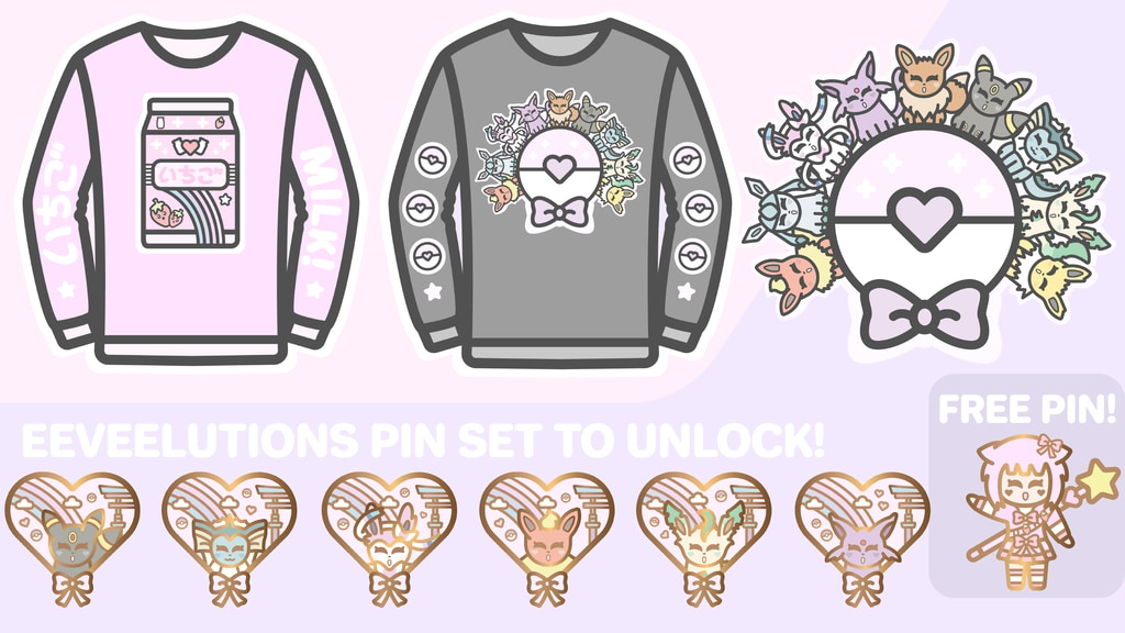 Eeeveelutions Sweaters and Pins by IllustratorJake