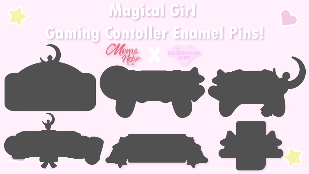 Magical Girl Gaming Controller Enamel Pins!