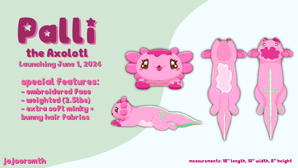 Palli the Weighted Axolotl Plushie!